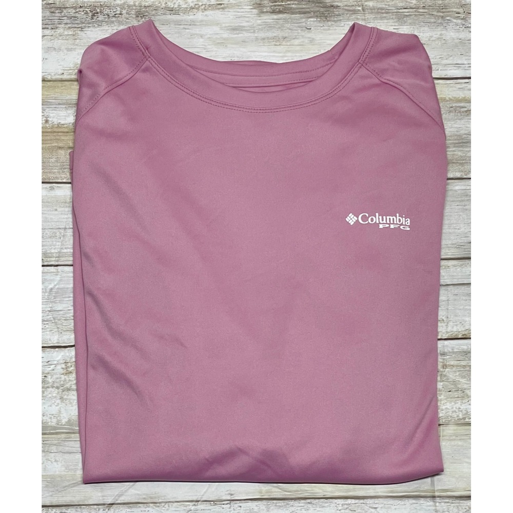 Columbia‎ PFG Women's XL Long Sleeve Performance Fishing Shirt Top Rose